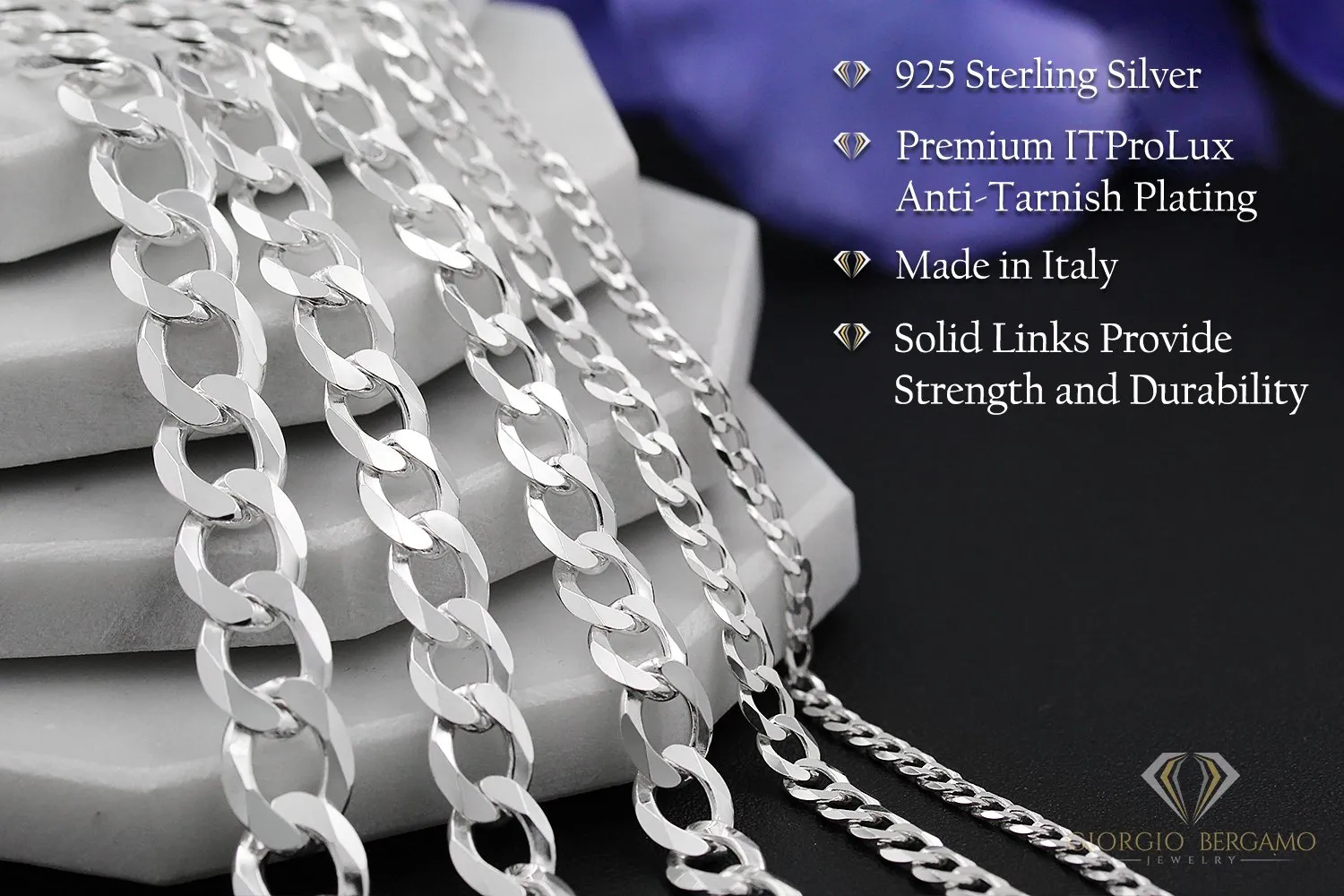 925 Sterling Silver Solid Cuban 10.5mm ITProLux Curb Link Bracelet