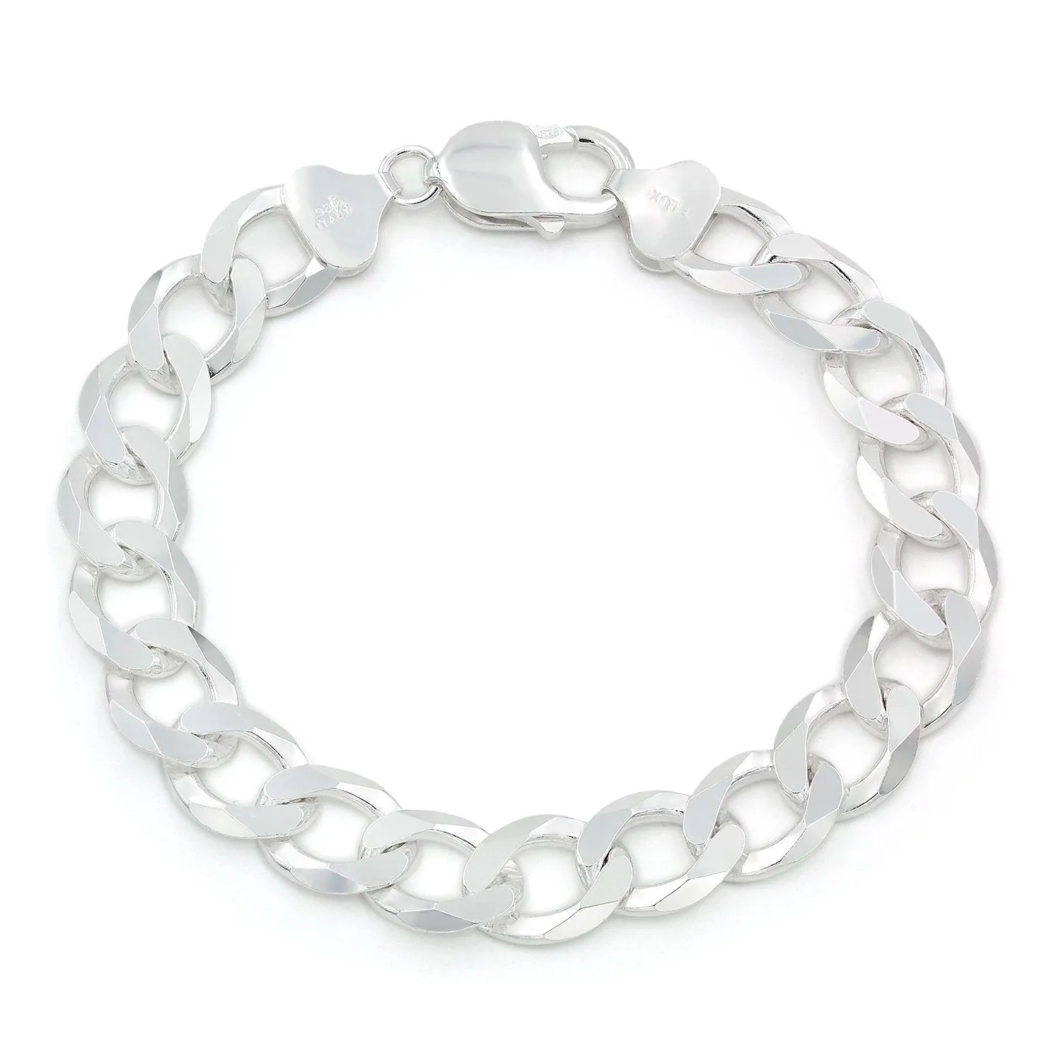 925 Sterling Silver Solid Cuban 10.5mm ITProLux Curb Link Bracelet