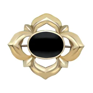 9ct Yellow Gold Whitby Oval Star Brooch