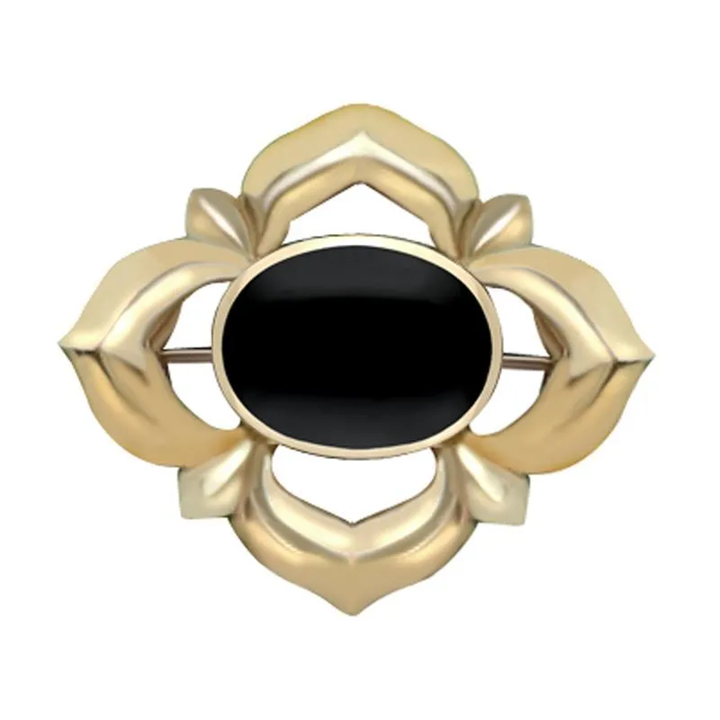 9ct Yellow Gold Whitby Oval Star Brooch
