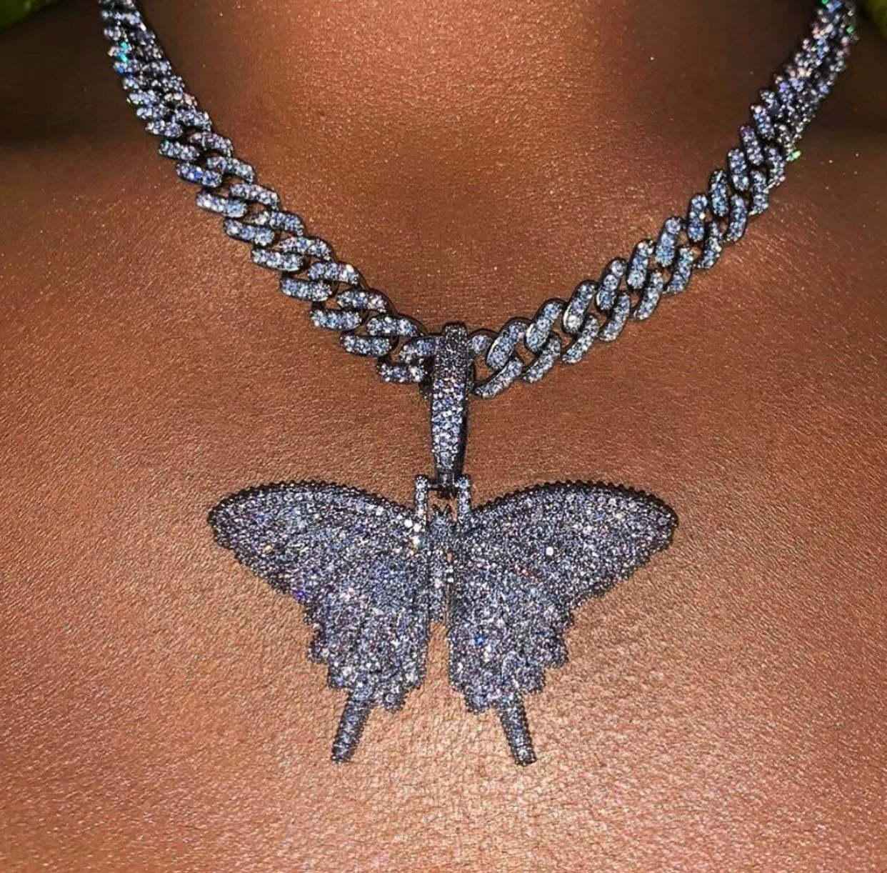 9mm mini icy Butterfly cuban choker