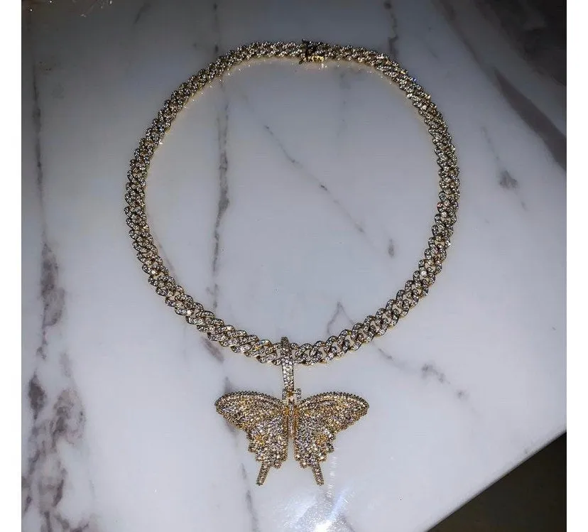 9mm mini icy Butterfly cuban choker