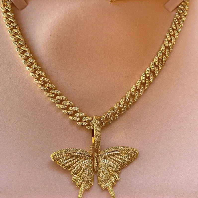 9mm mini icy Butterfly cuban choker