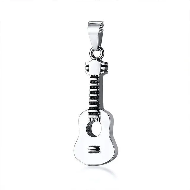 Acoustic Guitar Cremation Pendant Necklace