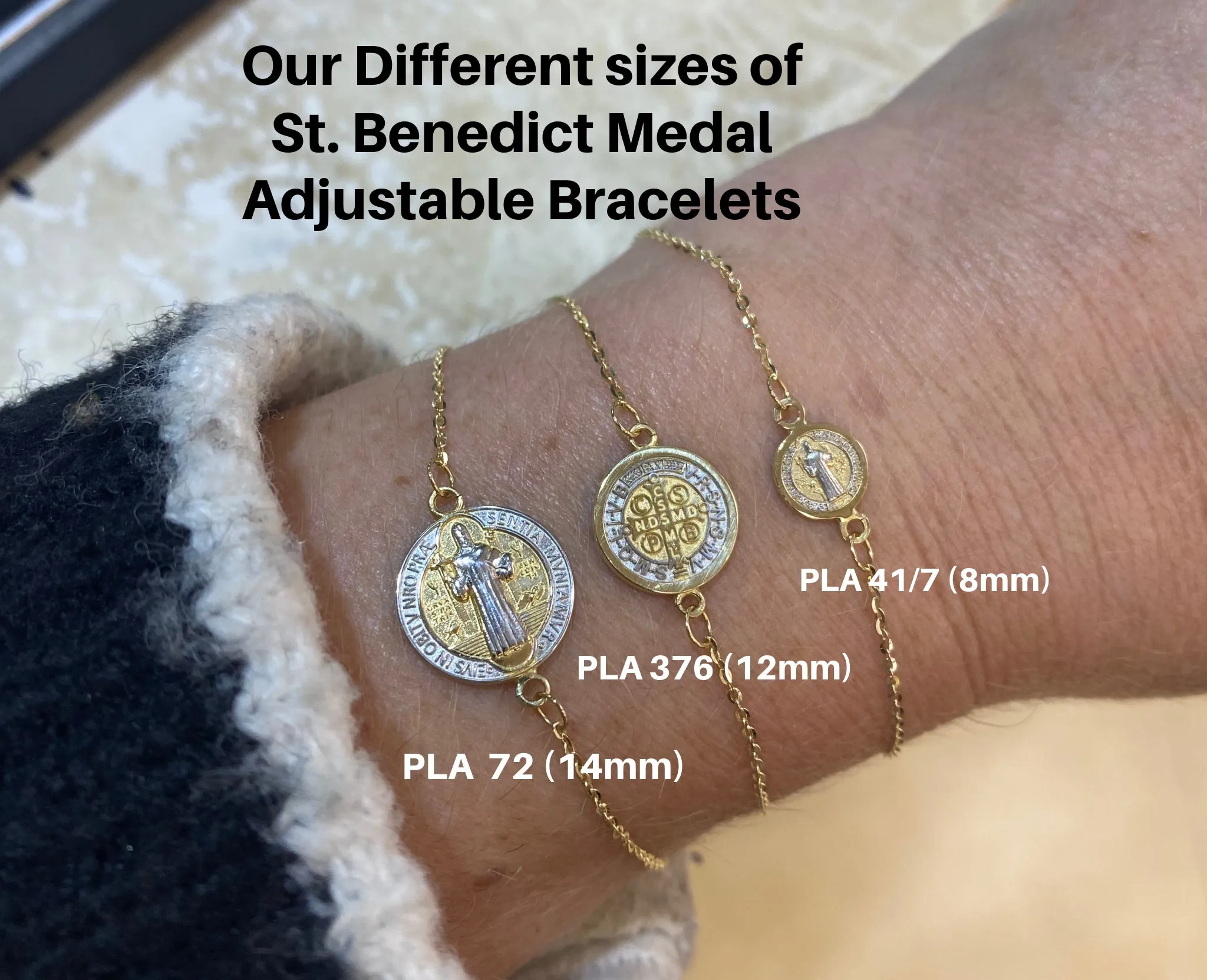 Adjustable St. Benedict Medal Bracelet (8.0mm)
