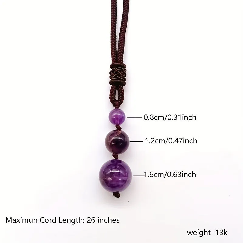 Adjustable Tiger Eye Stone Pendant Necklace for Men