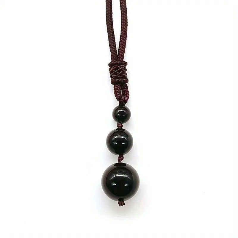 Adjustable Tiger Eye Stone Pendant Necklace for Men