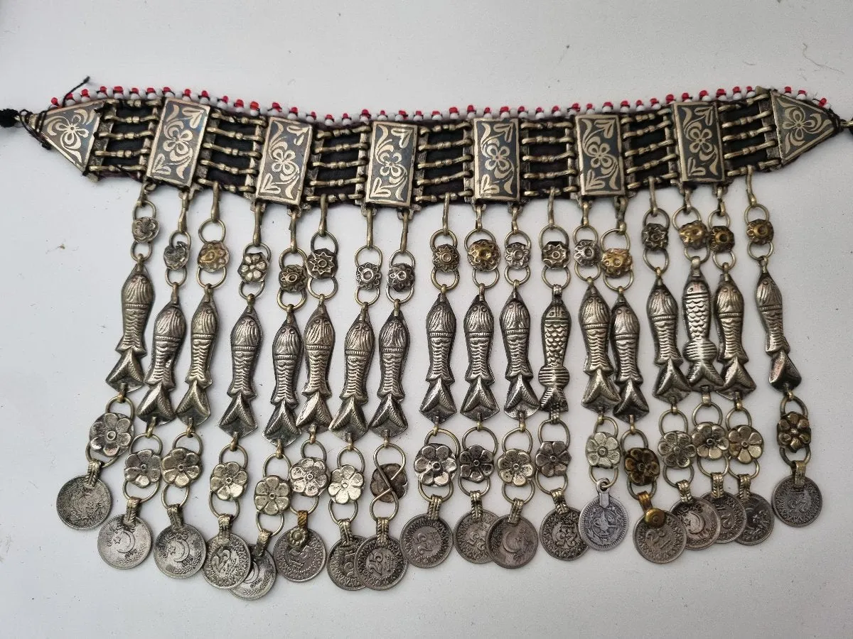 Afghan Kuchi tribal fish choker - (misfit)