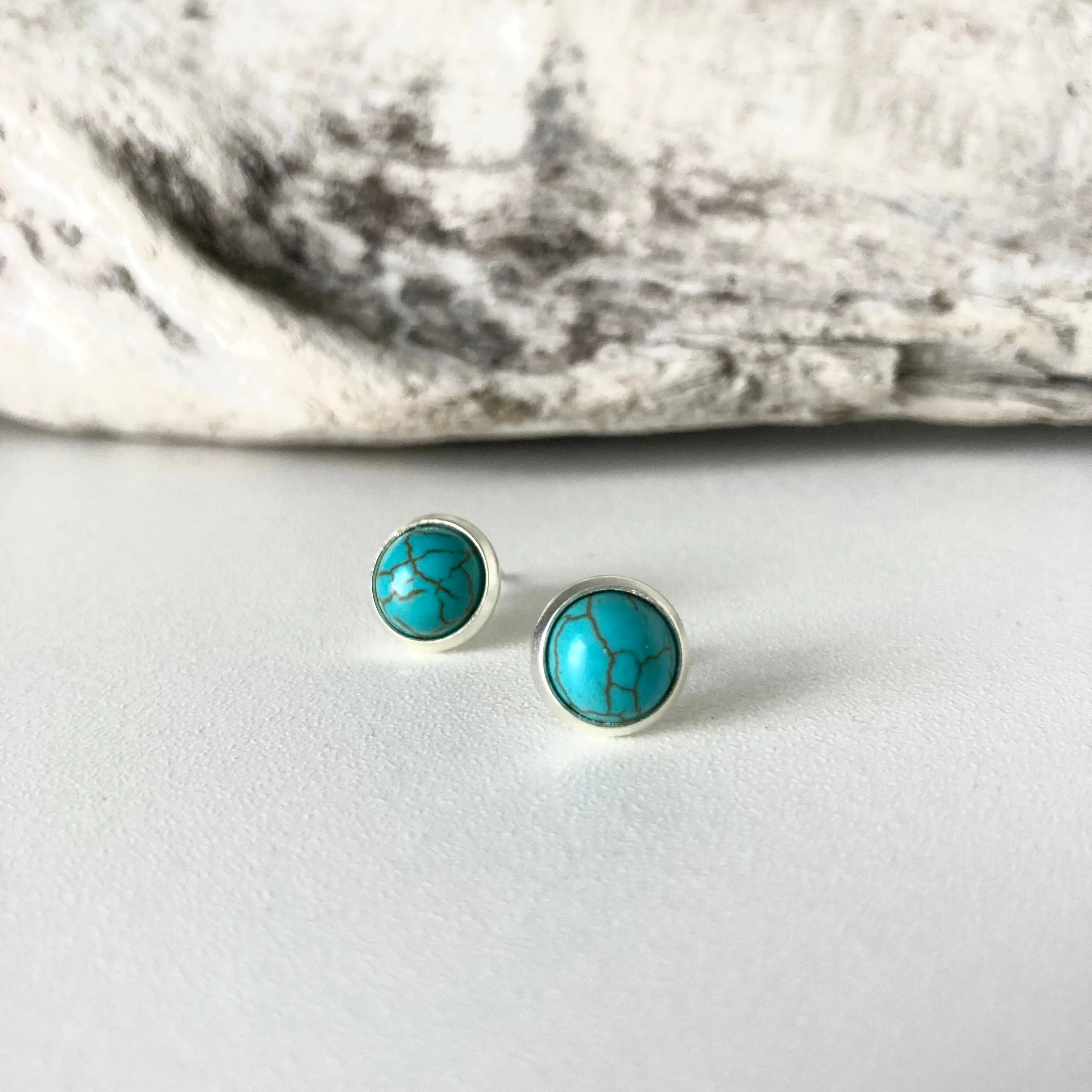 Ahiga small stud Earrings (Turquoise Stone)