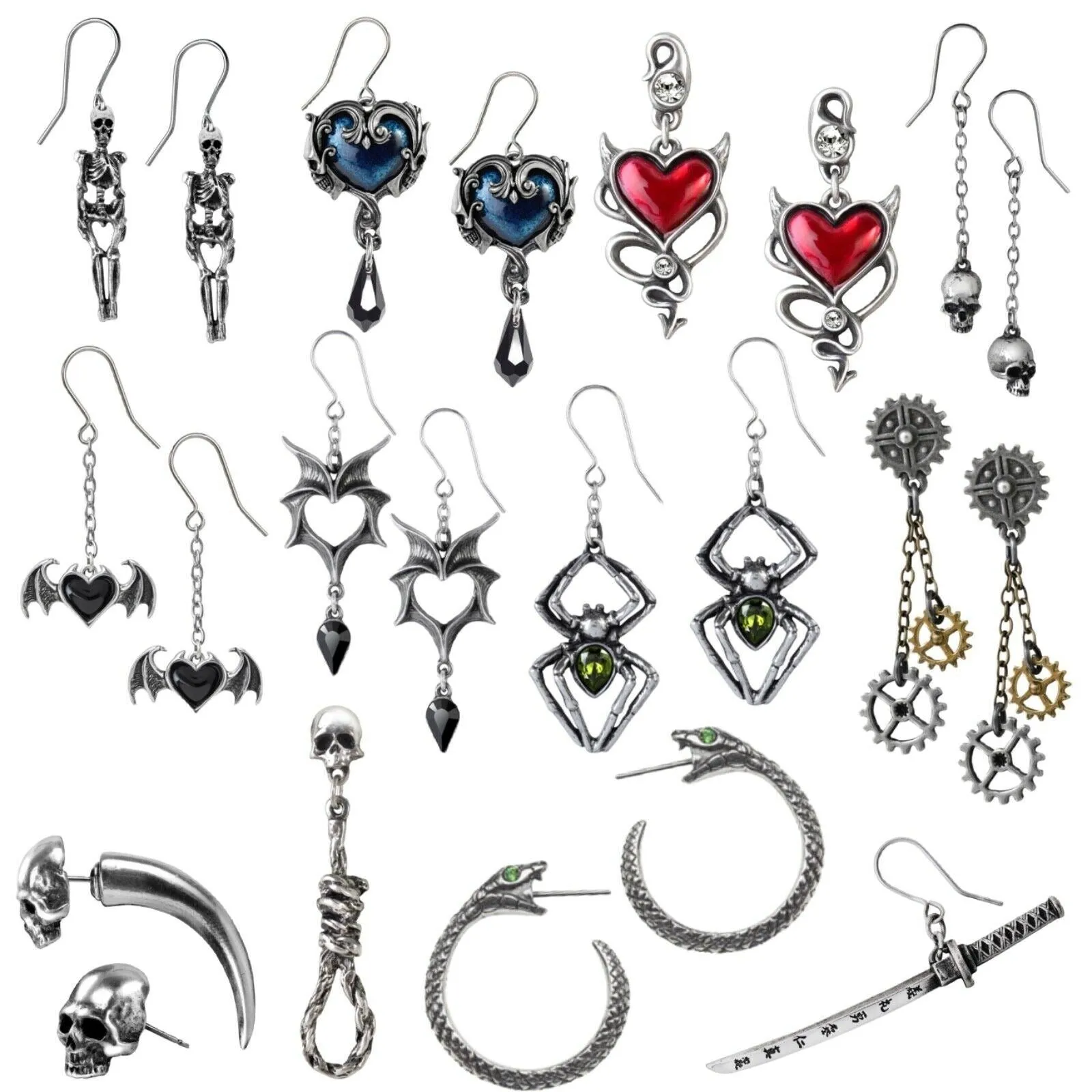 Alchemy Gothic Dropper Earrings Hanging YOU CHOOSE STYLE Fine Pewter & Crystal