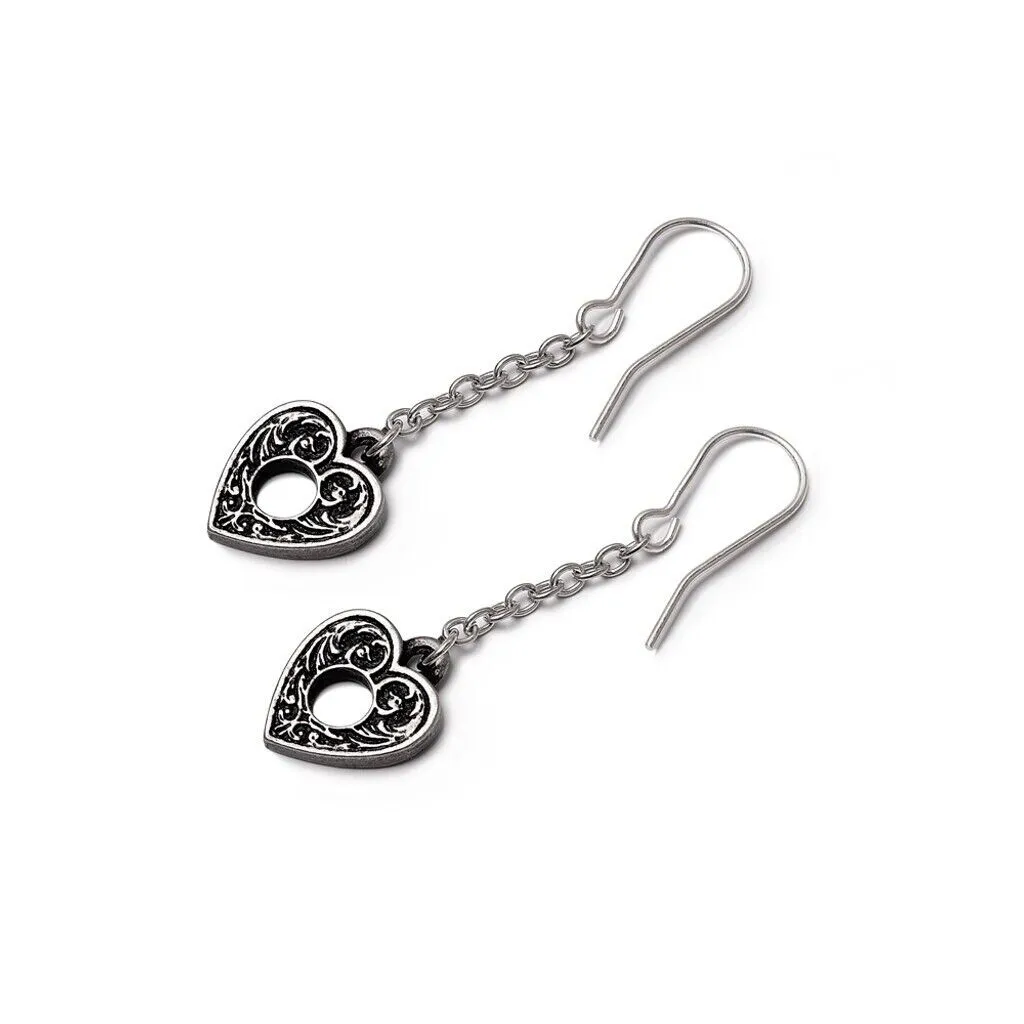 Alchemy Gothic E471 - Planchette Earrings Dropper Ouija Board Spirits