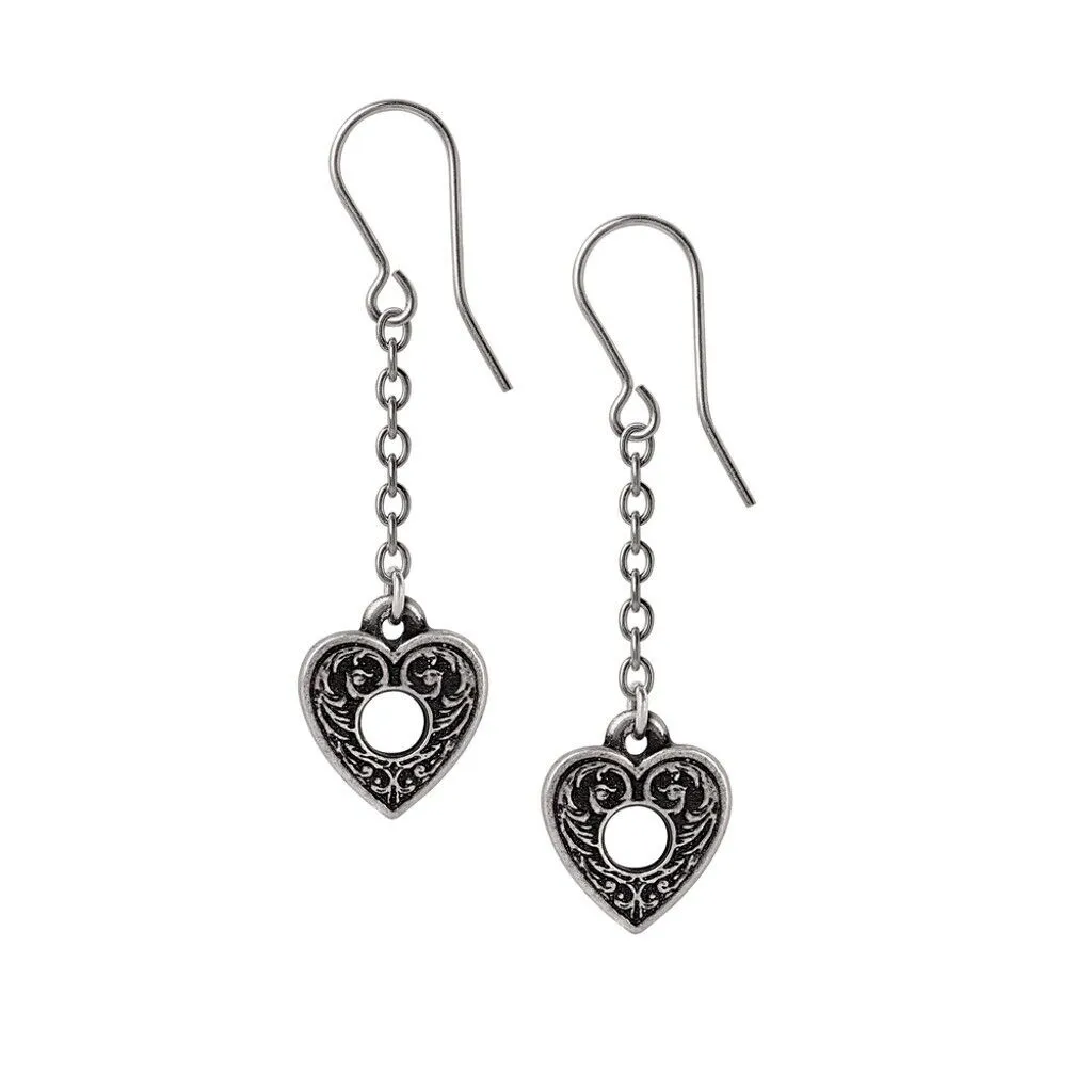 Alchemy Gothic E471 - Planchette Earrings Dropper Ouija Board Spirits