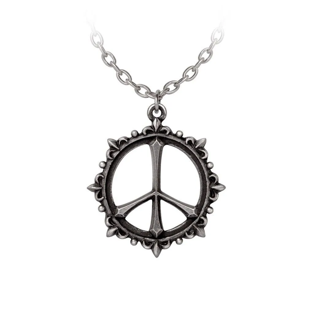 Alchemy Gothic P948 - Pax Pendant Necklace Peace Sign English pewter England