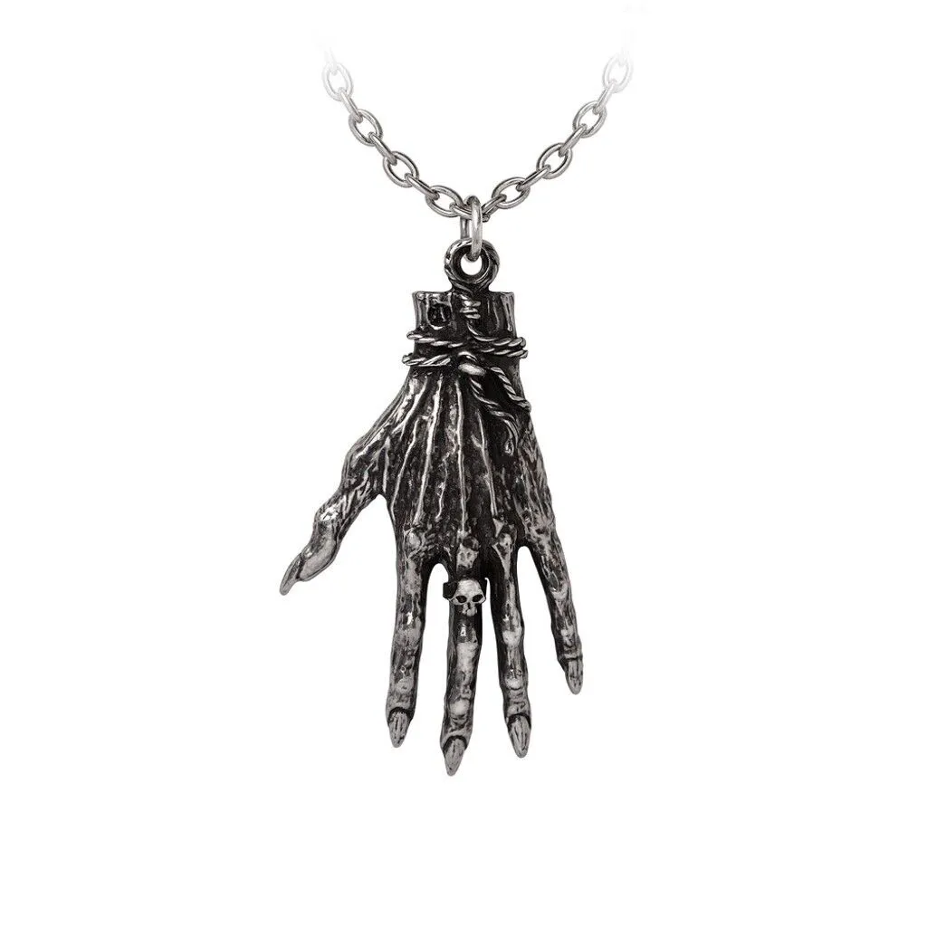 Alchemy Of England P953 Hand of Glory Necklace Gothic Pendant Hamsa Eye Blue