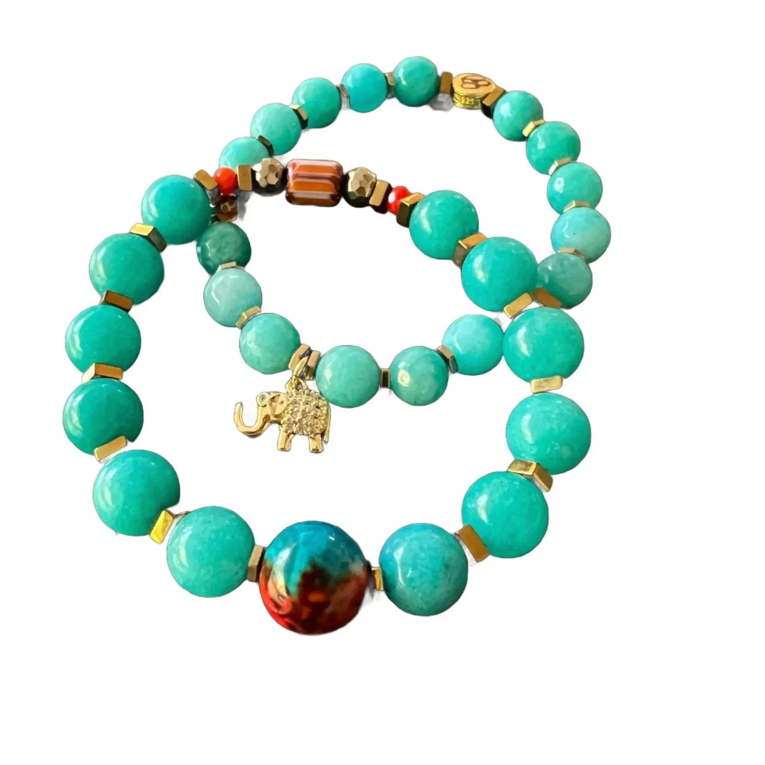 Amazonite Stone Hope Beaded Bracelet