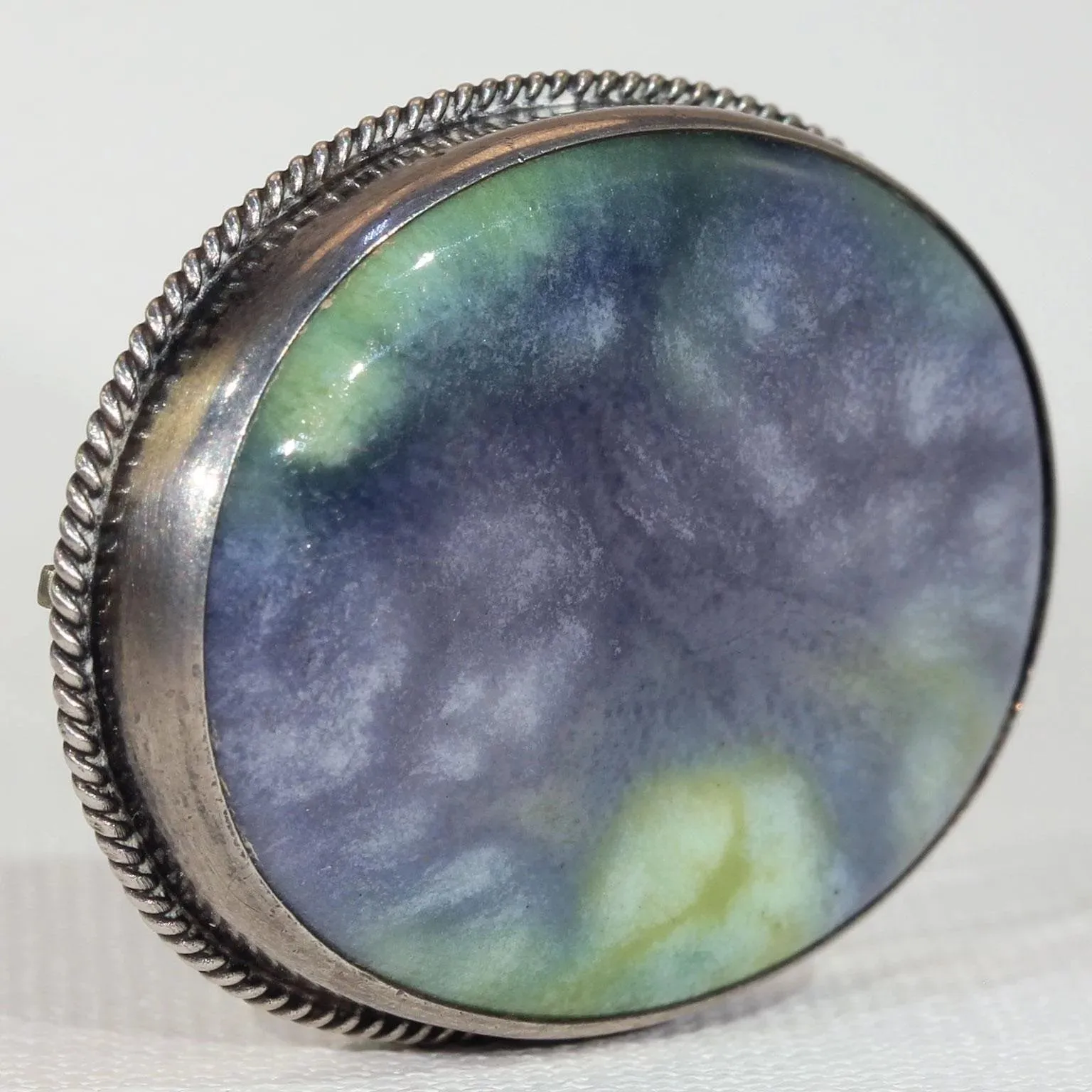 Antique Edwardian Ruskin Pottery Silver Brooch by Charles Horner