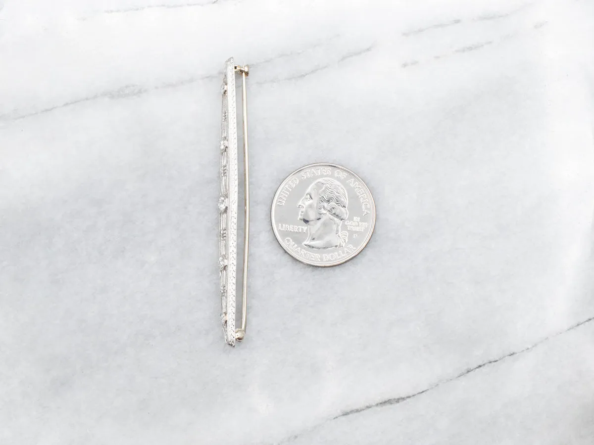 Antique Old Mine Cut Diamond Bar Pin