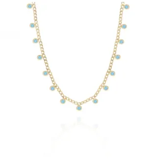 Aquamarine Dangle Choker Necklace