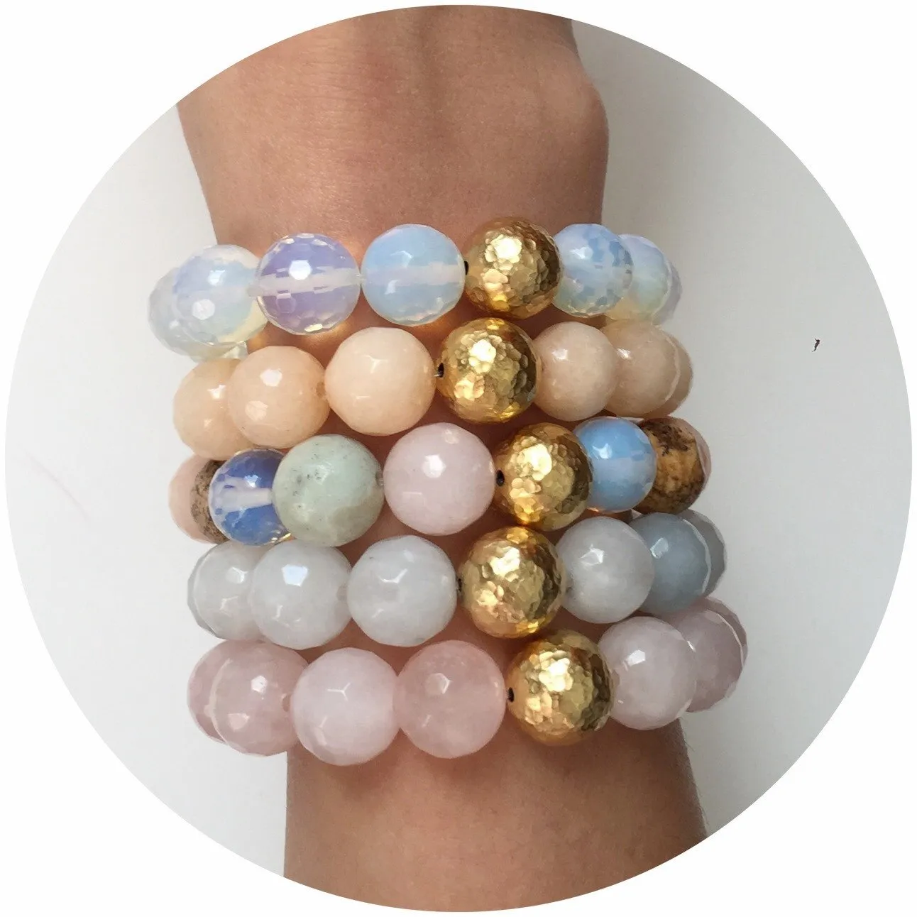 Aquamarine with Hammered Gold Accent