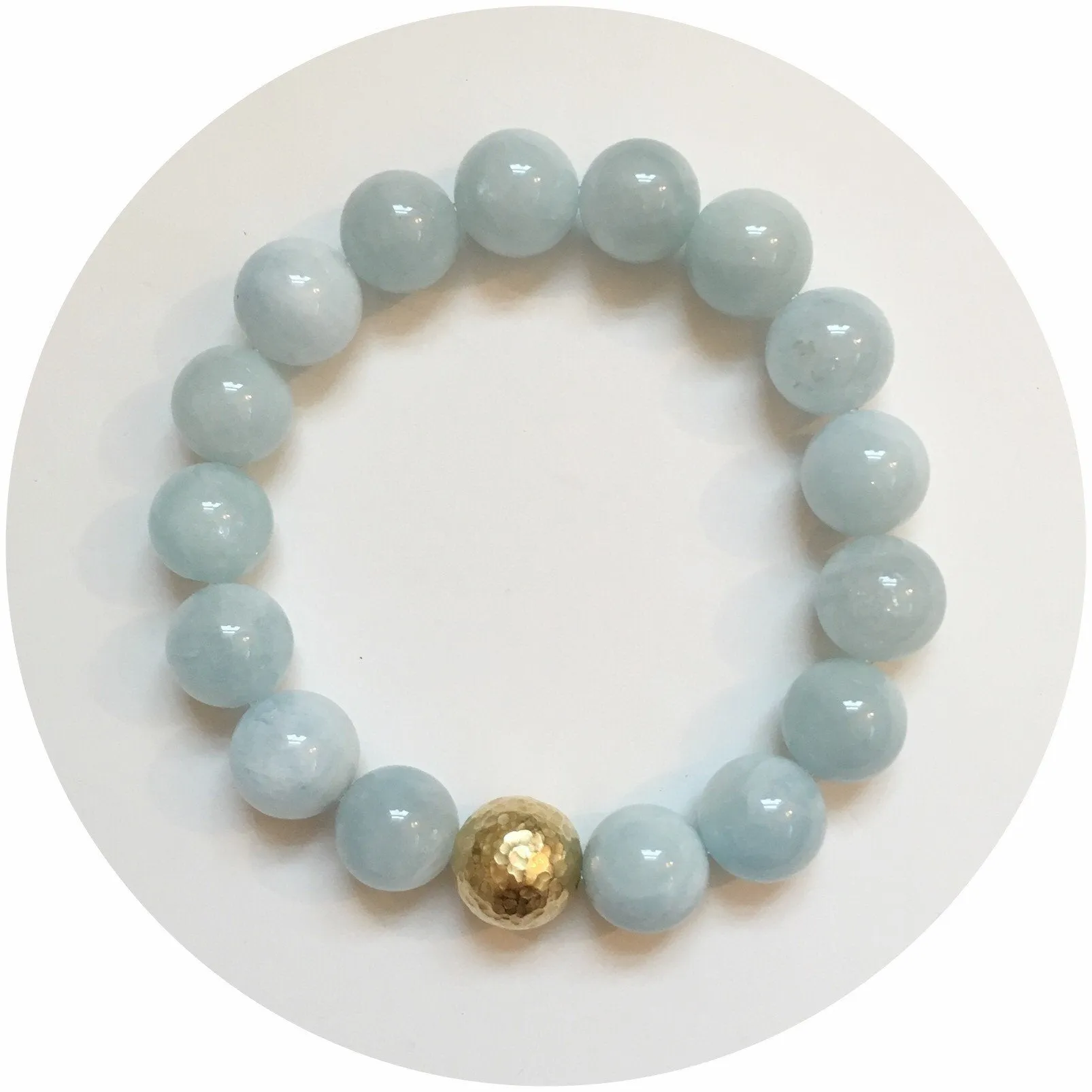 Aquamarine with Hammered Gold Accent