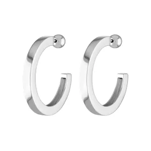 Architect Hoops in Sterling Silver