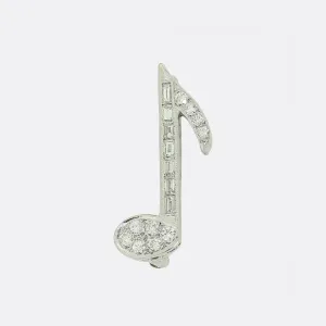 Art Deco Diamond Quaver Brooch