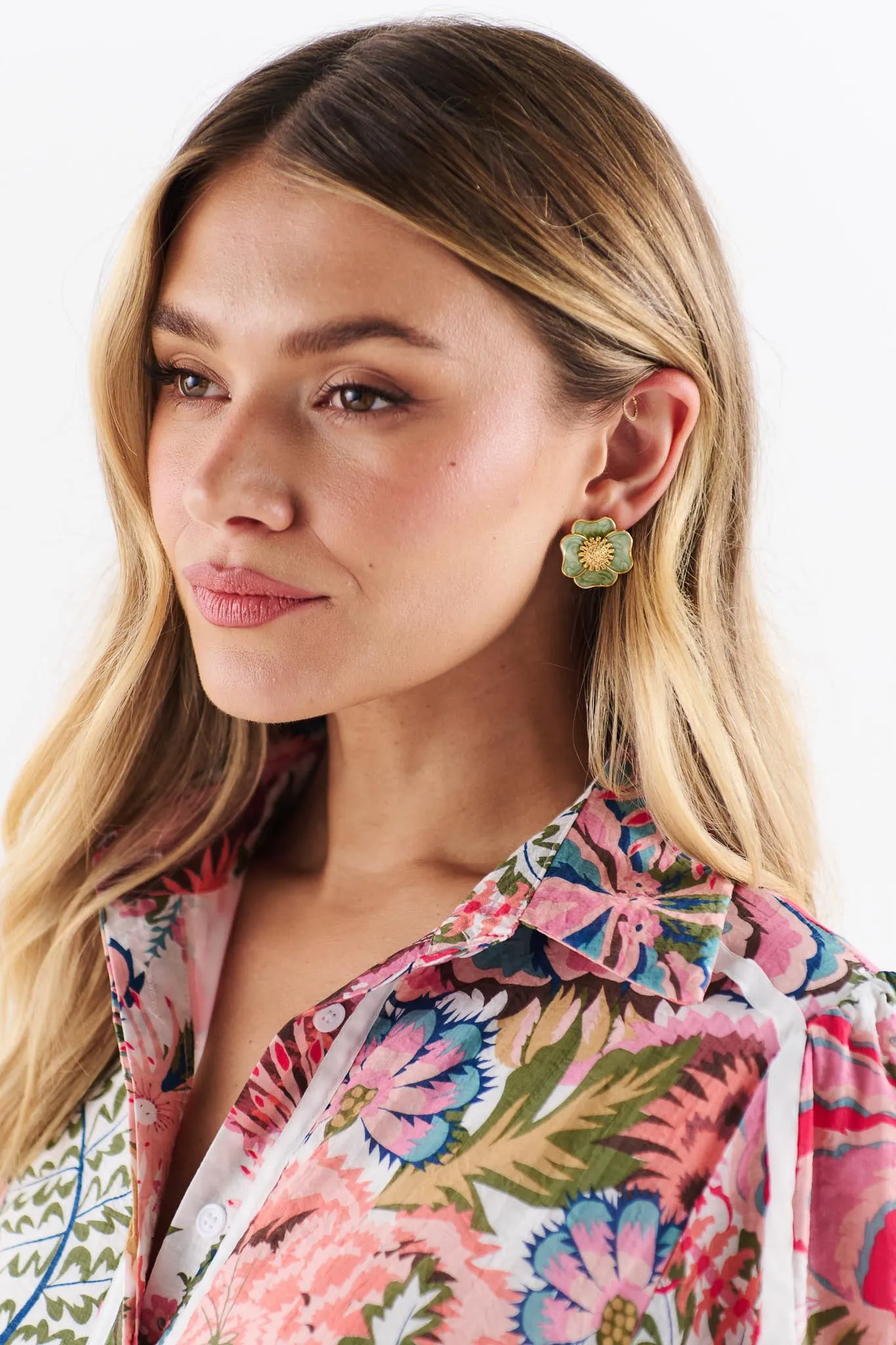 Aura Petal Earring - Sage