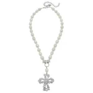 Barcelona Cross Necklace, silver