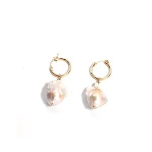 Baroque Pearl Hoops