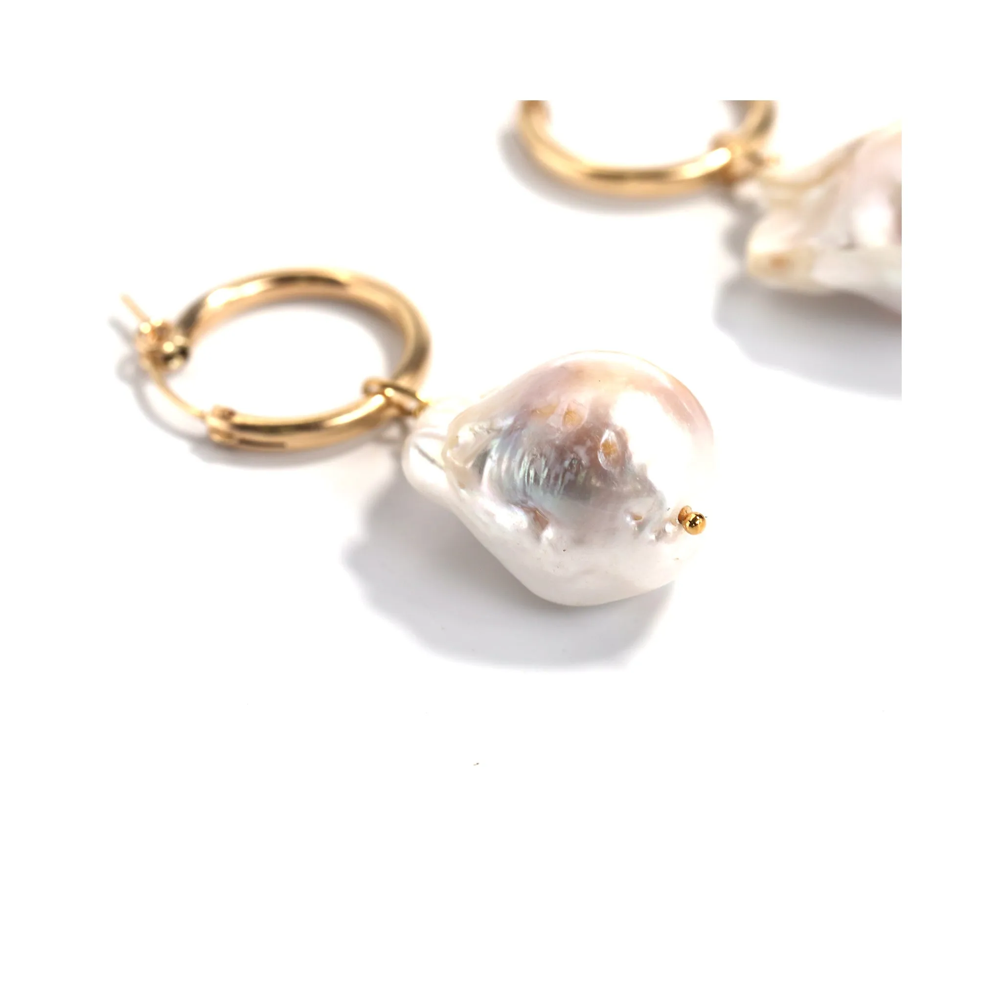 Baroque Pearl Hoops