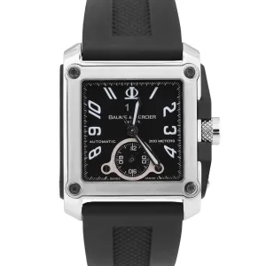 Baume & Mercier Hampton Square Dual Time Black Steel 37mm Automatic 65590 BOX
