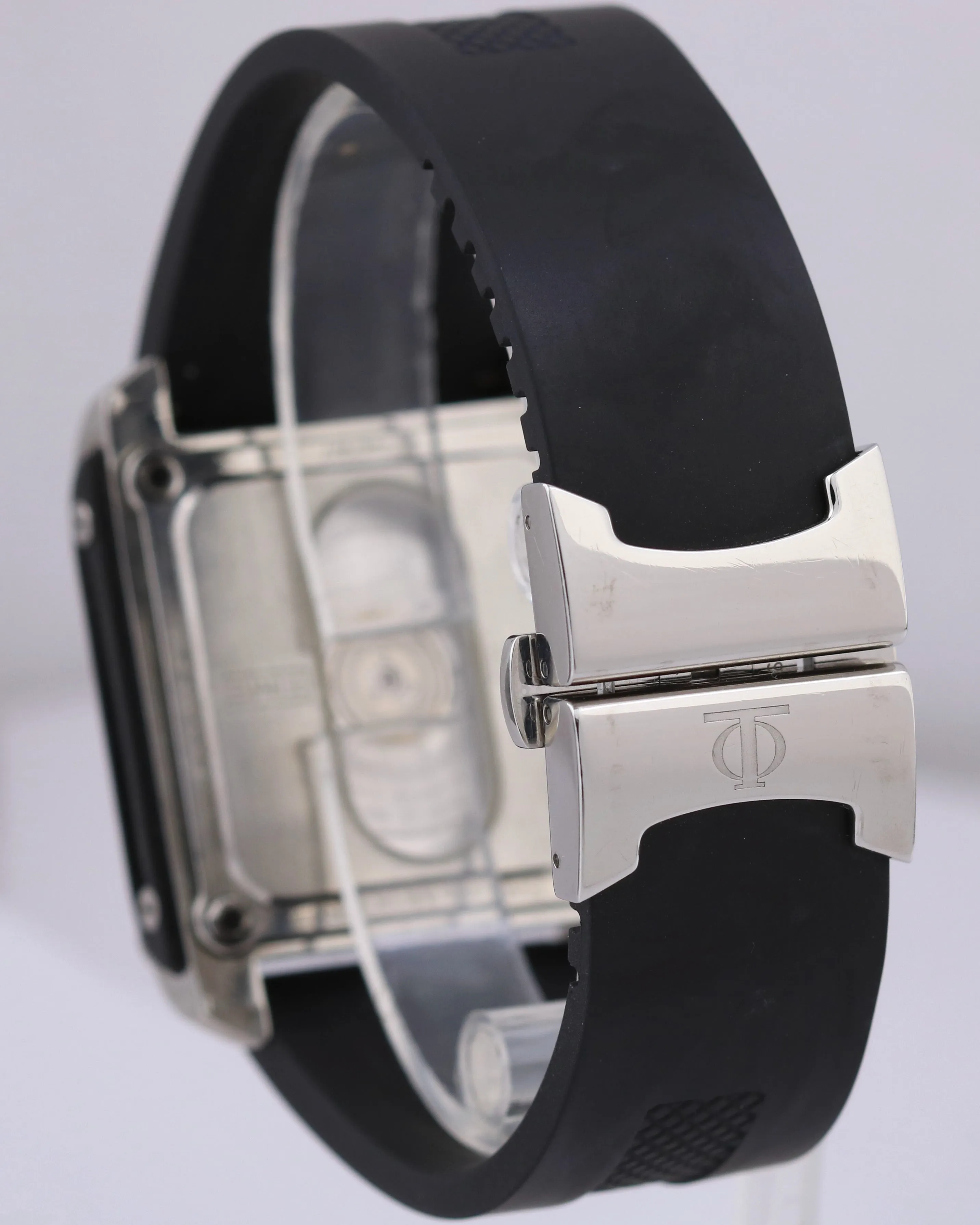 Baume & Mercier Hampton Square Dual Time Black Steel 37mm Automatic 65590 BOX