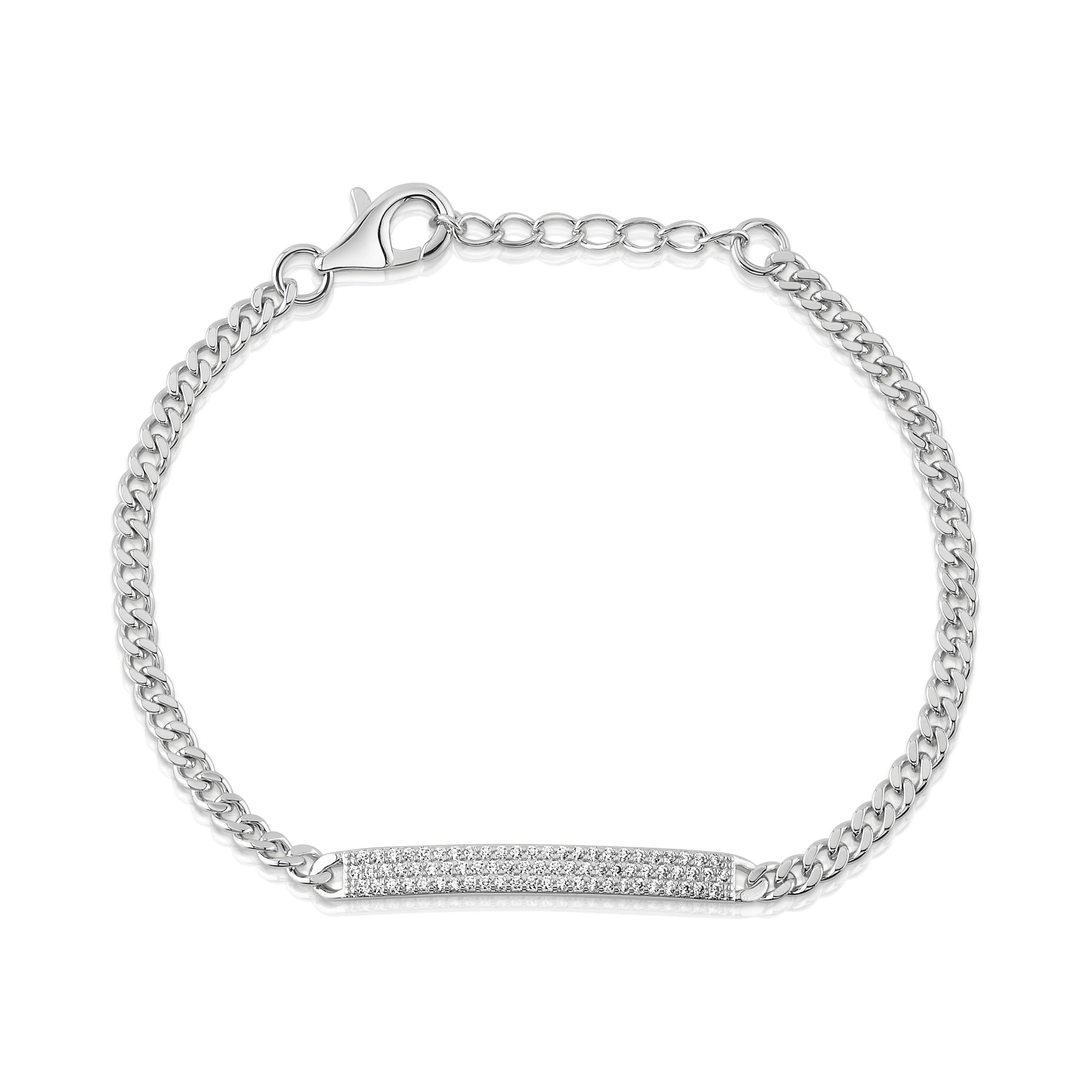 BEAMING BAR LINK BRACELET, SILVER