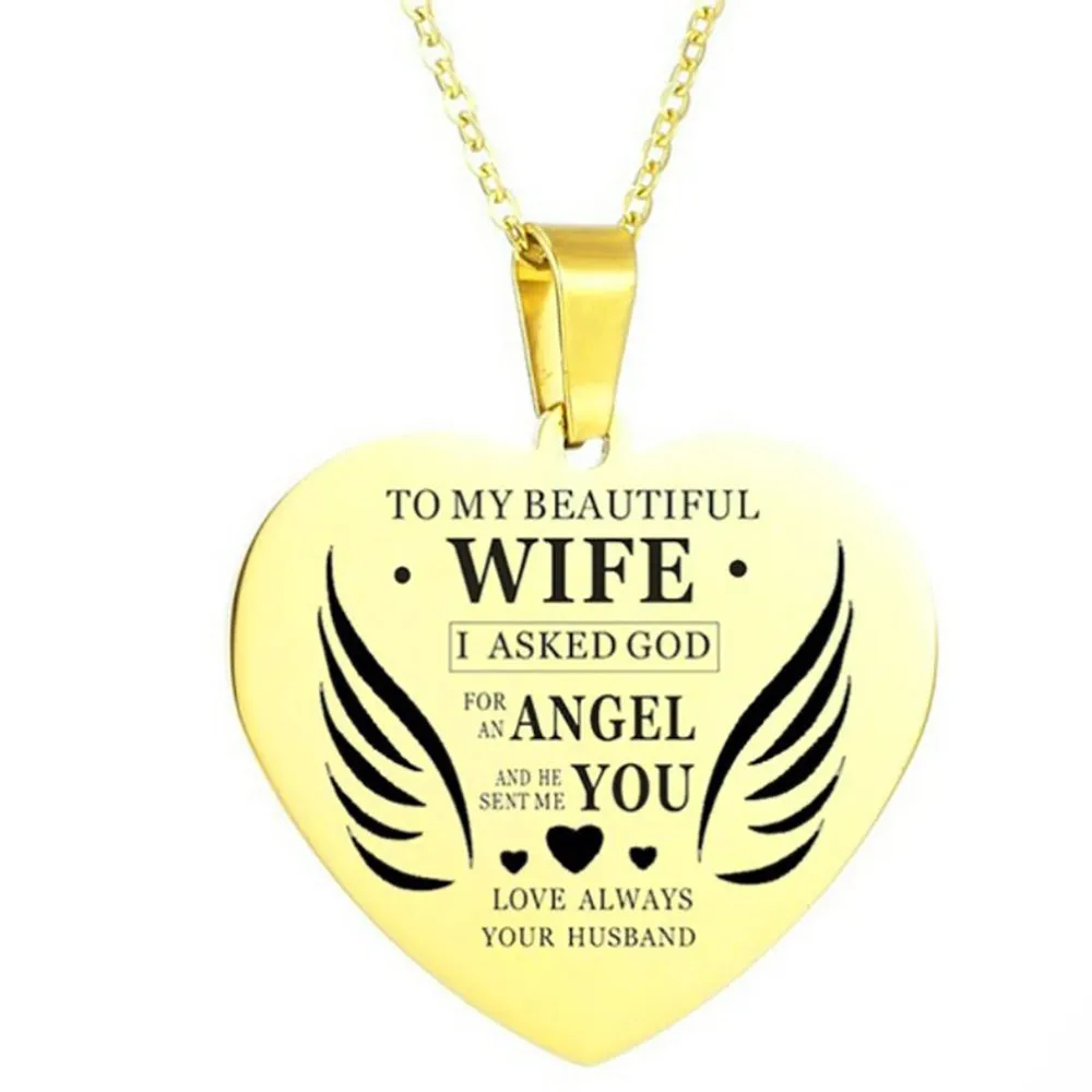 Beautiful Love Hearts Necklaces Pendants Angel Wings Fashion Jewelry