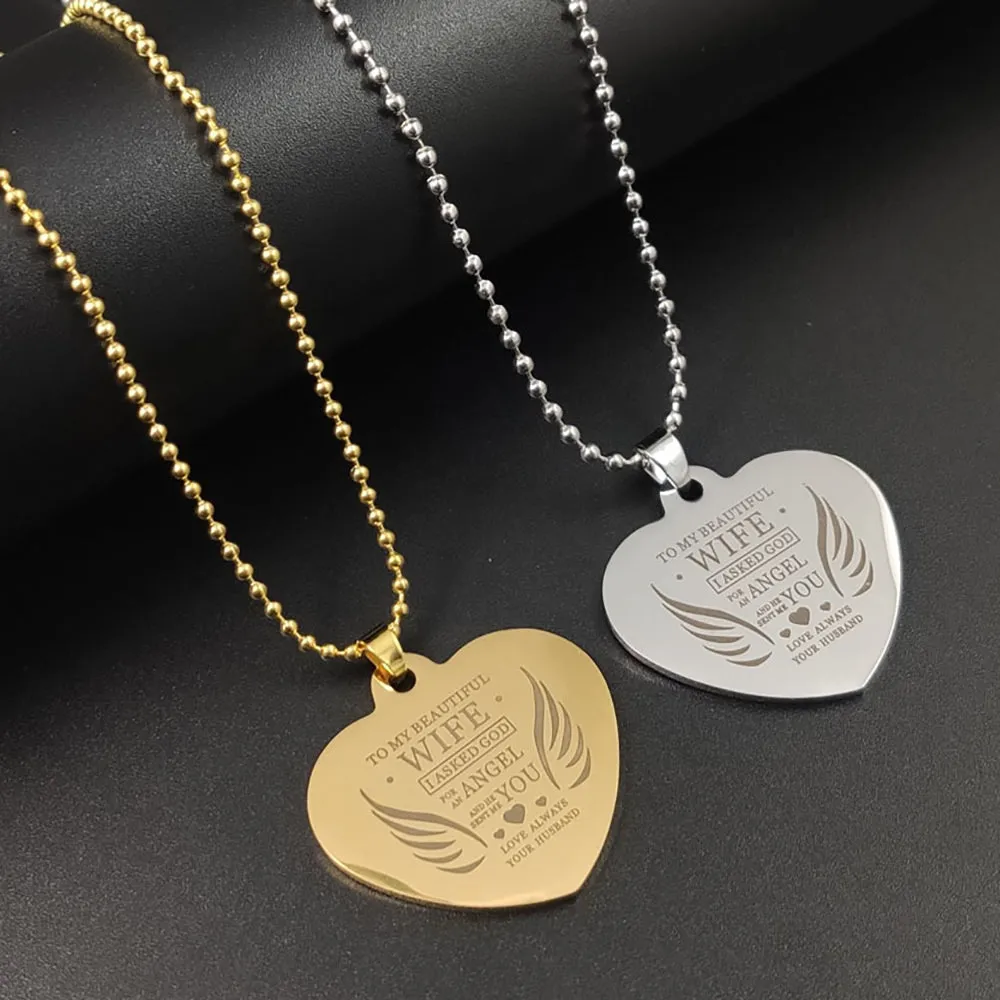 Beautiful Love Hearts Necklaces Pendants Angel Wings Fashion Jewelry