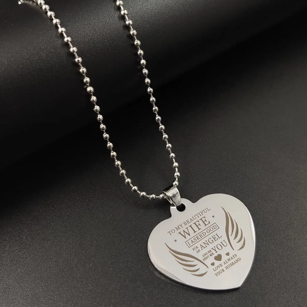 Beautiful Love Hearts Necklaces Pendants Angel Wings Fashion Jewelry