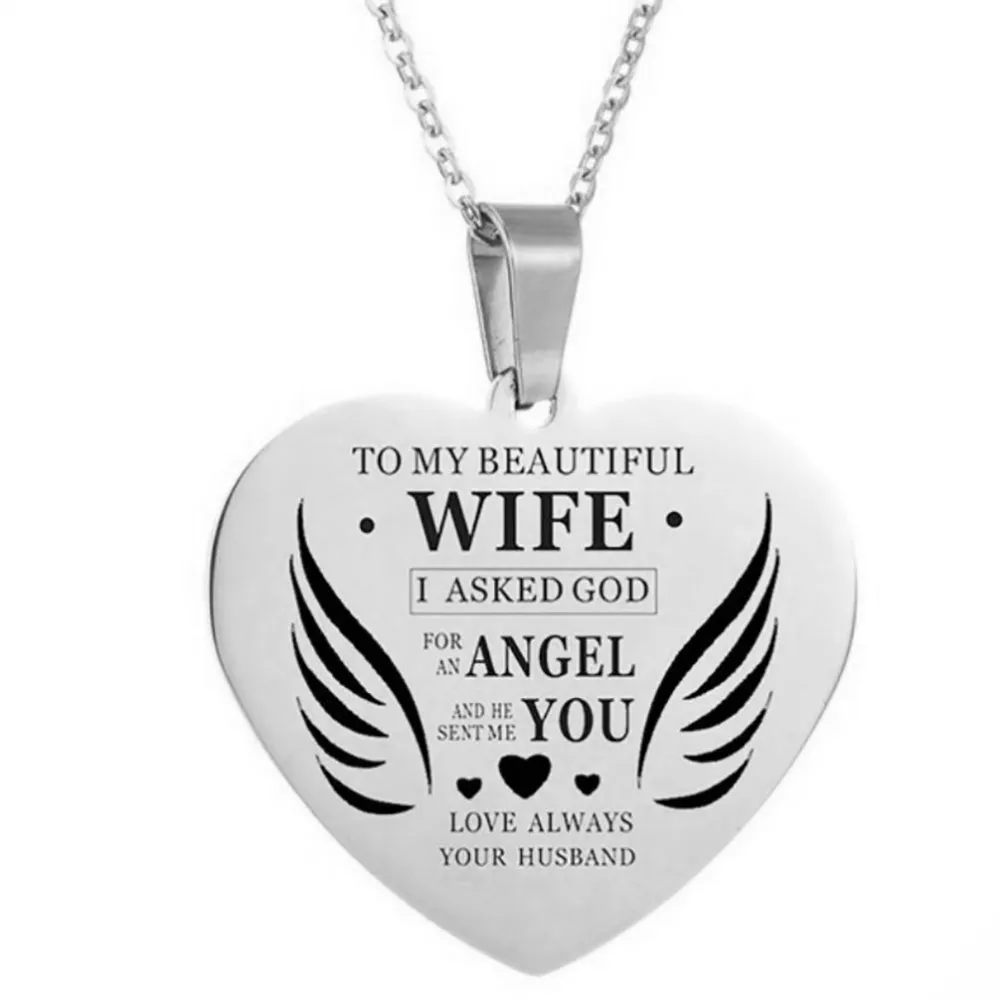 Beautiful Love Hearts Necklaces Pendants Angel Wings Fashion Jewelry