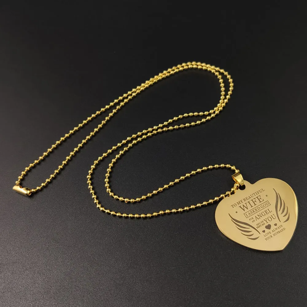 Beautiful Love Hearts Necklaces Pendants Angel Wings Fashion Jewelry