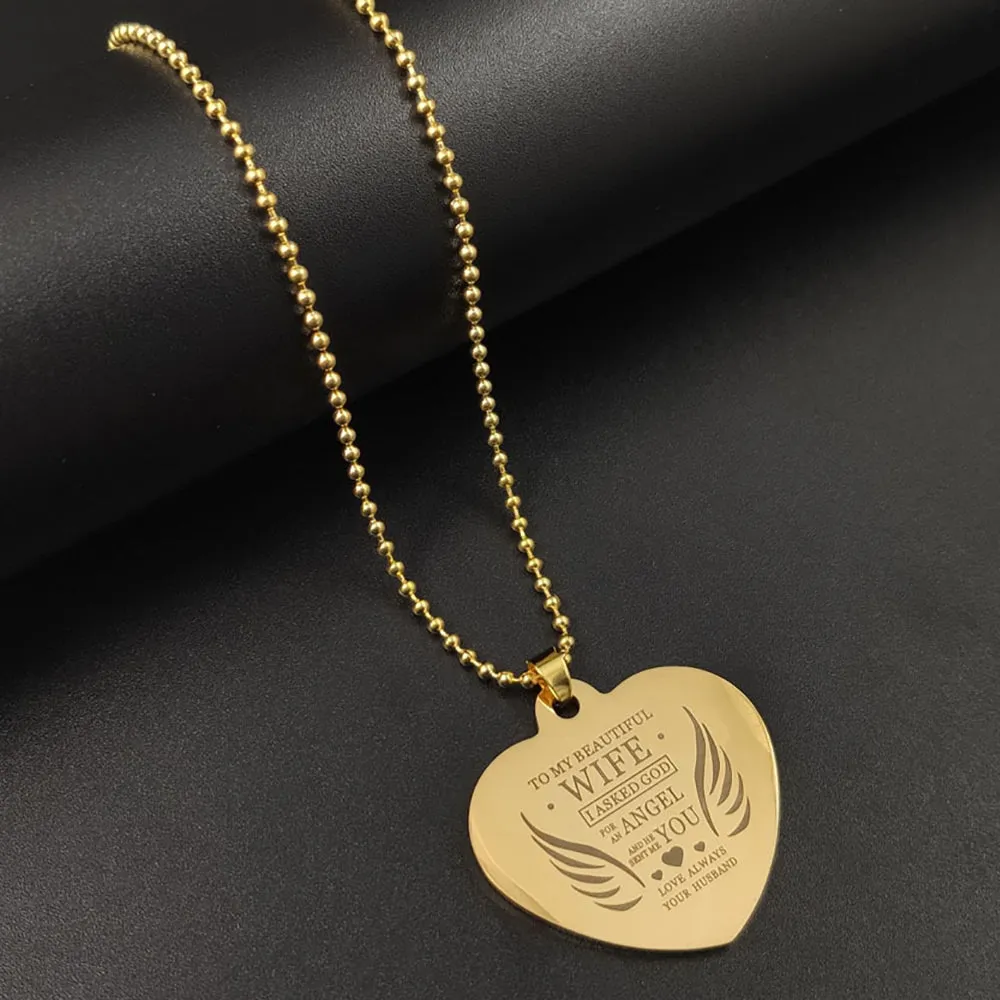 Beautiful Love Hearts Necklaces Pendants Angel Wings Fashion Jewelry
