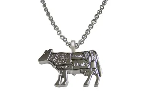 Beef Butchers Cut Pendant Necklace