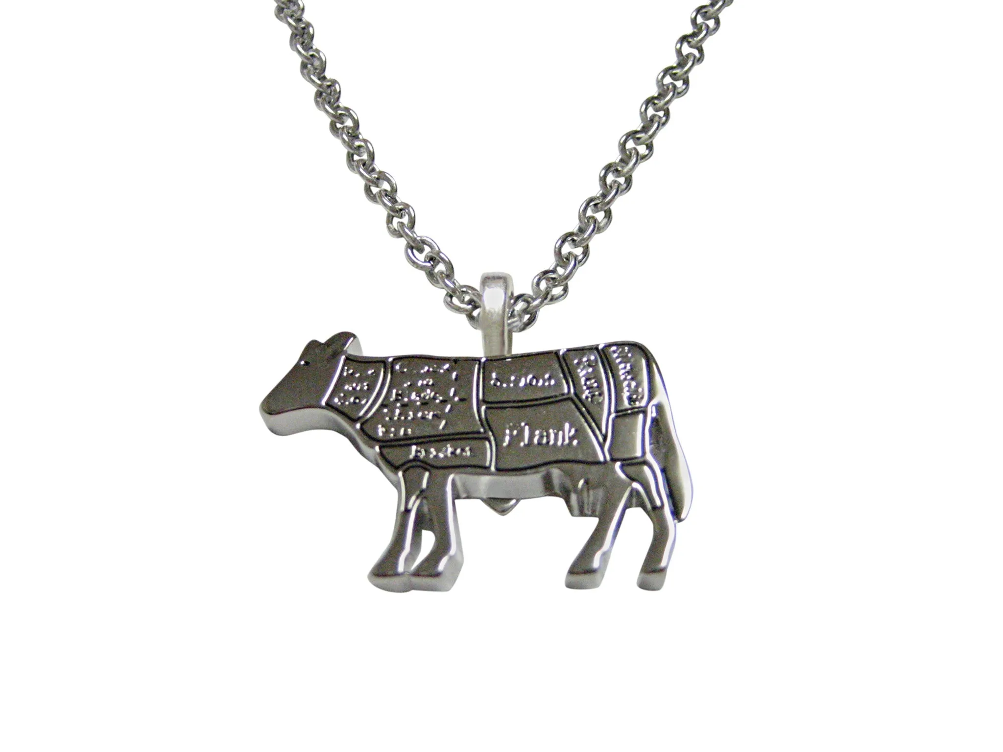 Beef Butchers Cut Pendant Necklace