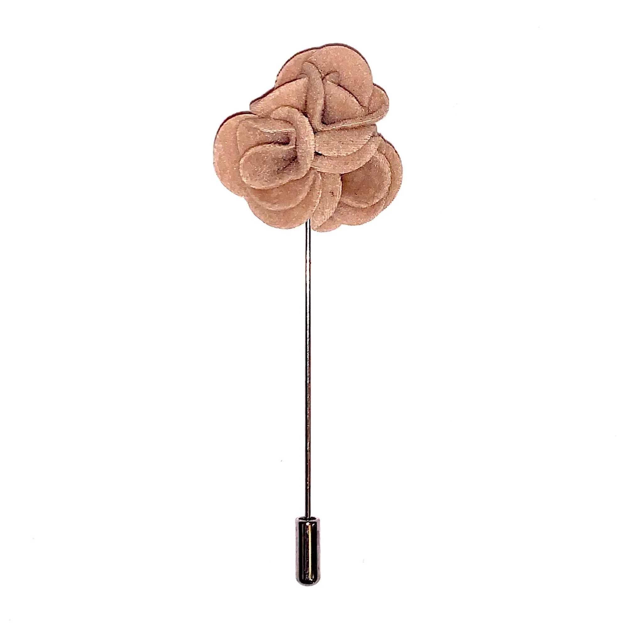 Beige Three Flower Lapel Pin