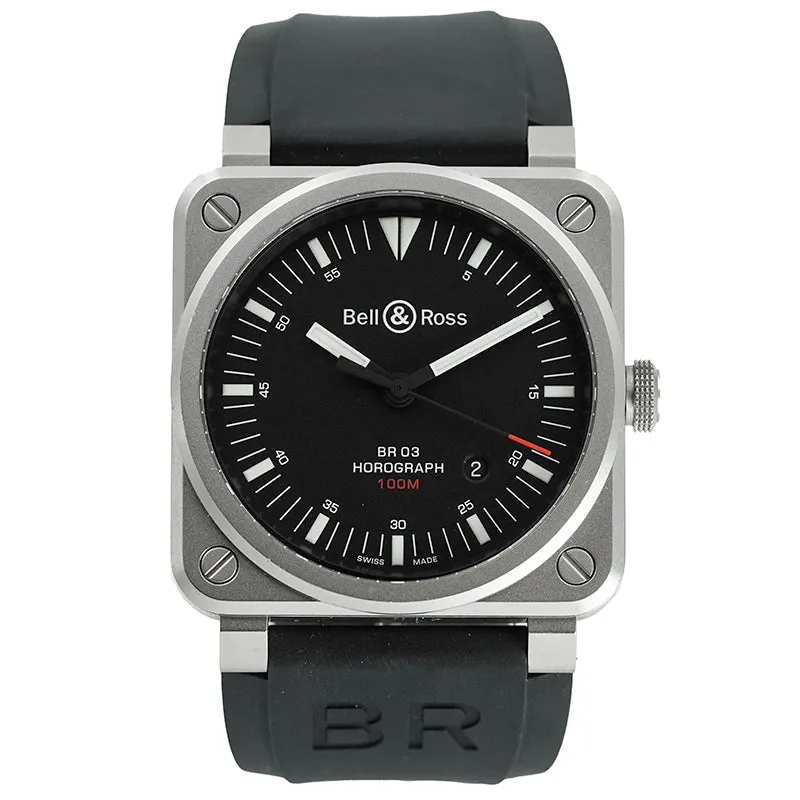 Bell & Ross BR-03 Horograph Stainless Steel 42mm Box BR0392-HOR-BLC/SRB