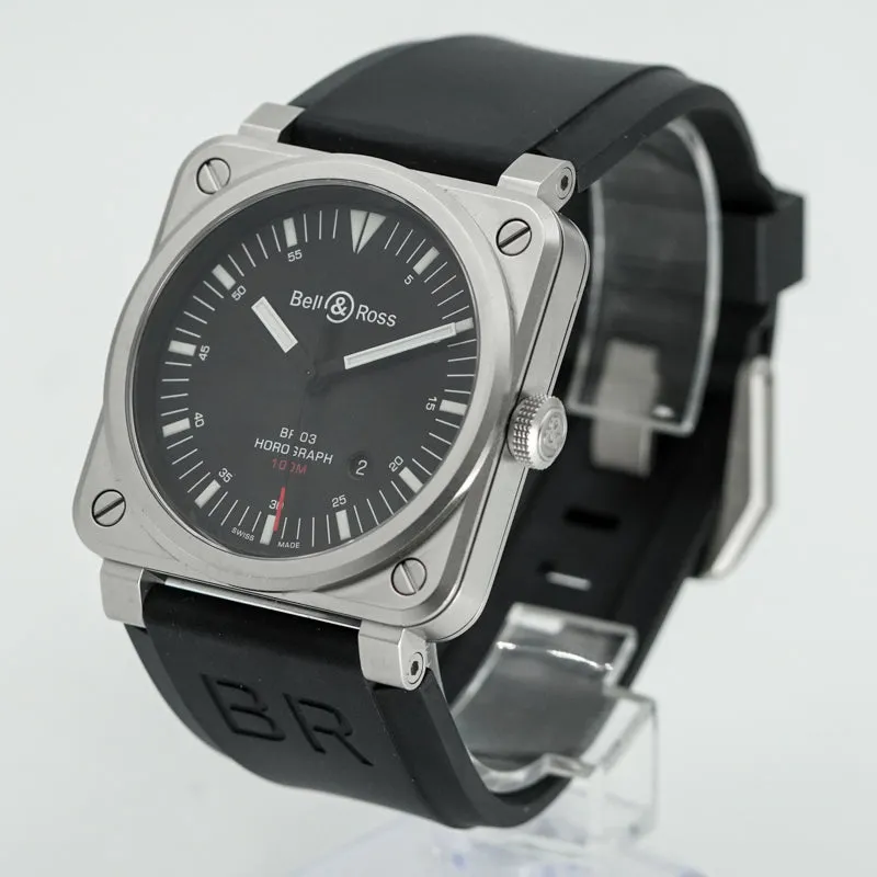 Bell & Ross BR-03 Horograph Stainless Steel 42mm Box BR0392-HOR-BLC/SRB