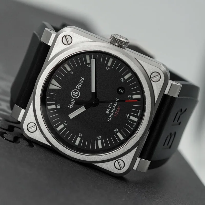 Bell & Ross BR-03 Horograph Stainless Steel 42mm Box BR0392-HOR-BLC/SRB