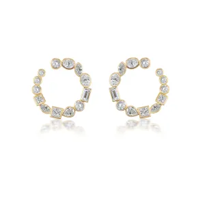 Bezel Crescent earrings
