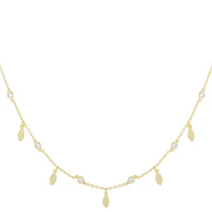 Bezel X Dangling Teardrop Choker