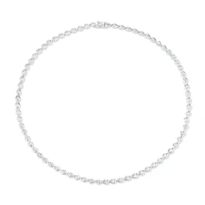 Bezeled Pear Shaped Diamond Choker in White Gold