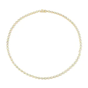 Bezeled Pear Shaped Diamond Choker in Yellow Gold