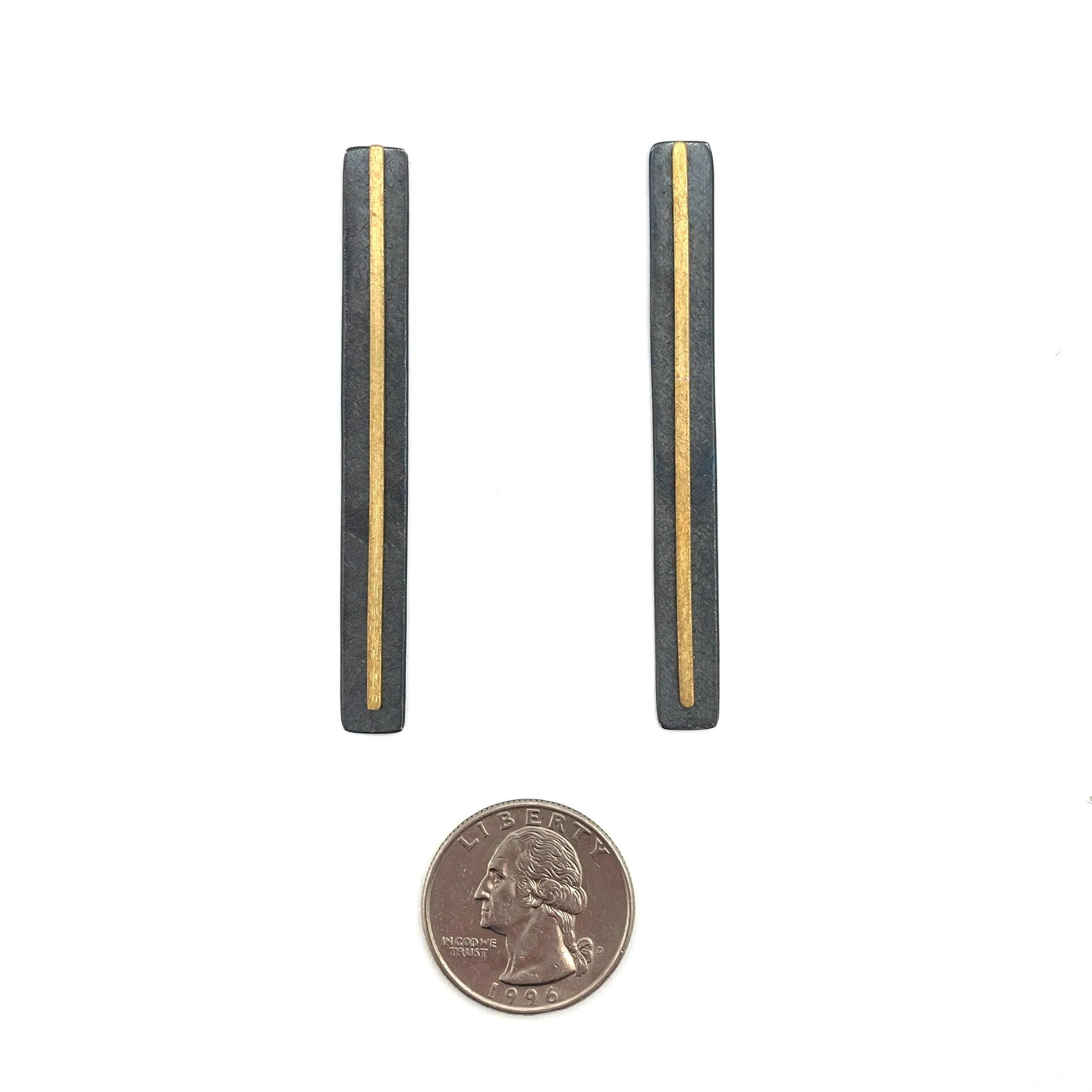 Black and Gold Column Earrings